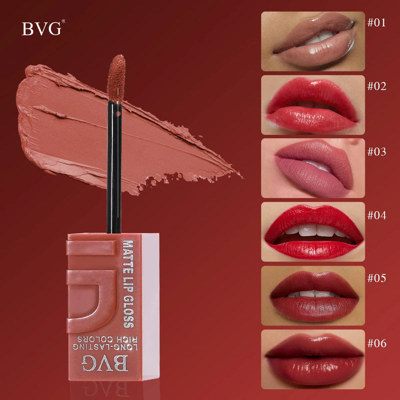 Multi-color matte lasting lip gloss lip gloss, non-greasy, non-fading, high-end warm colors, rich makeup liquid lipstick.