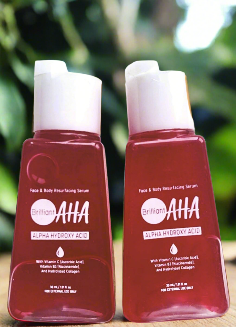 Brilliant Skin Essentials Face & Body Resurfacing AHA Serum, 2 Jars, 30ml Each
