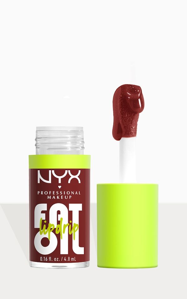 NYX PROFESSIONAL MAKEUP Fat Oil Lip Drip, Moisturizing, Shiny, Vegan Tinted Lip Gloss, Non-Sticky Finish, 12H Hydration, Squalane, Raspberry and Cloudberry Oils - SPLASH OF CREAM