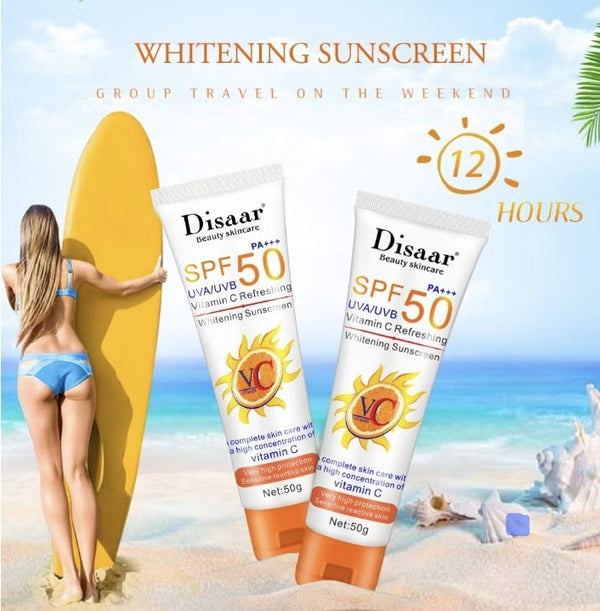 Disaar
Vitamin C Organic Sunscreen SPF 50 Oil Free Sunscreen Instant High Protection sunblock cream 50g