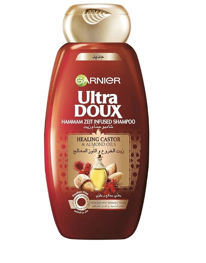 Garnier Ultra Doux Hammam Zeit Infused Shampoo with Healing Castor & Almond Oils, 400ml