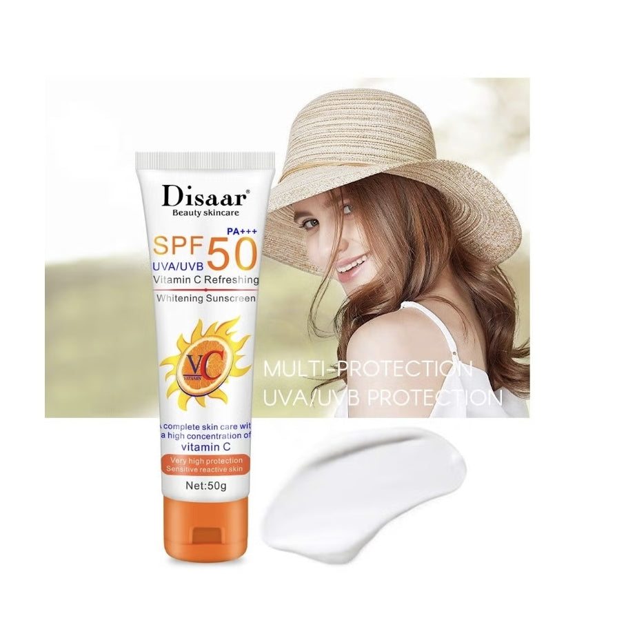Disaar
Vitamin C Organic Sunscreen SPF 50 Oil Free Sunscreen Instant High Protection sunblock cream 50g