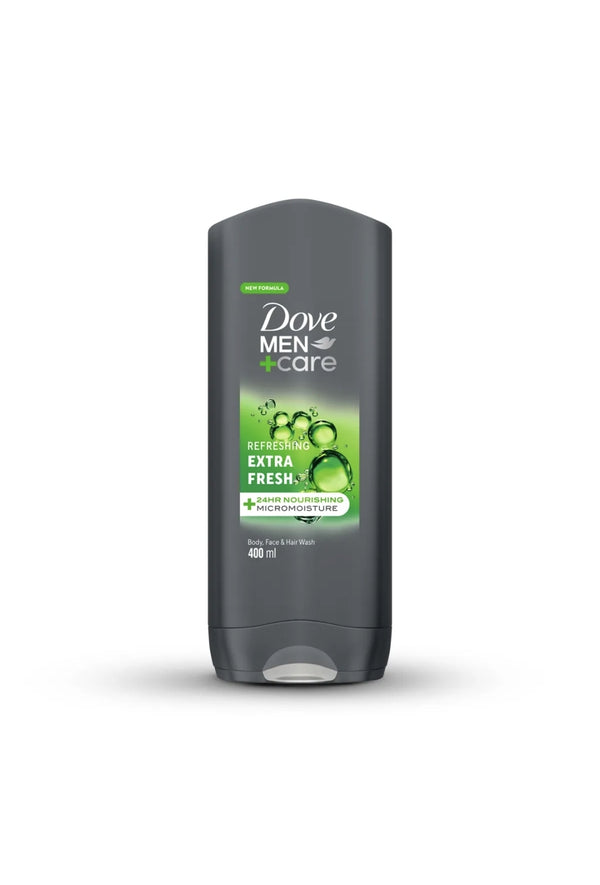 Dove Men+Care Refreshing Cleanser, Extra Fresh, 3in1, for Clean Face, Body and Hair, with 24H Nourishing Micromoisture Technology, 250ml