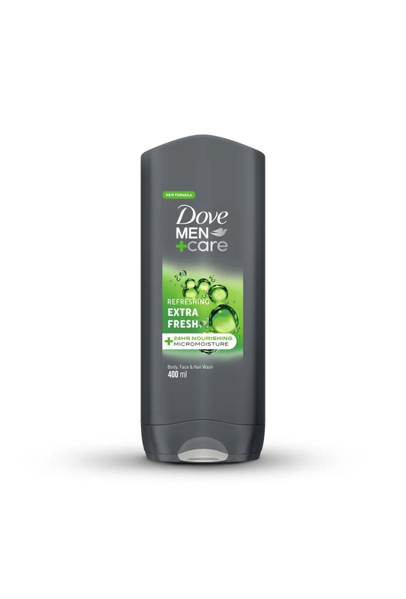 Dove Men+Care Refreshing Cleanser, Extra Fresh, 3in1, for Clean Face, Body and Hair, with 24H Nourishing Micromoisture Technology, 250ml