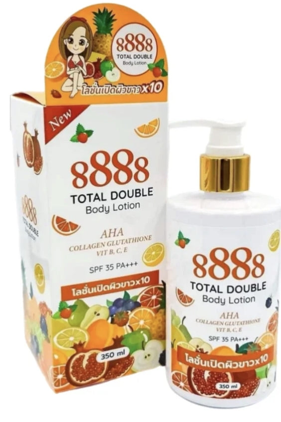 8888 Total Double Body Lotion (AHA, Collagen, Glutathione & VIT B,C,E) SPF35 PA+++ 350m