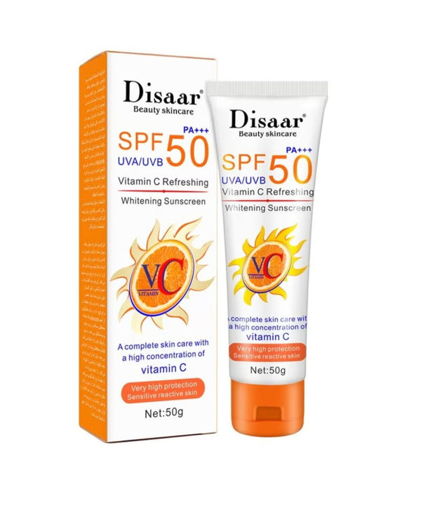 Disaar
Vitamin C Organic Sunscreen SPF 50 Oil Free Sunscreen Instant High Protection sunblock cream 50g