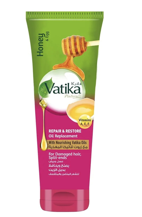 Vatika Naturals Repair & Restore Oil Replacement 300 ml | Honey & Egg | Non-Sticky & Non-Greasy | For Damaged & Dull Hair